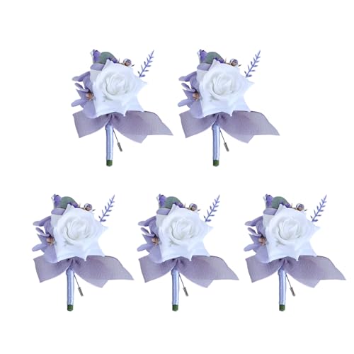 5 x Rosen-Handgelenk-Ansteckblumen, künstliche Rosen, Boutonniere für Bräutigam und Braut, Hochzeit, Party, Bälle, Anzug-Dekorationen 5 x Rosen-Handgelenk-Ansteckblumen, künstliche Rosen, Boutonniere für Bräutigam und Braut, Hochzeit, Party, Bälle, Anzug-Dekorationen von Bottone