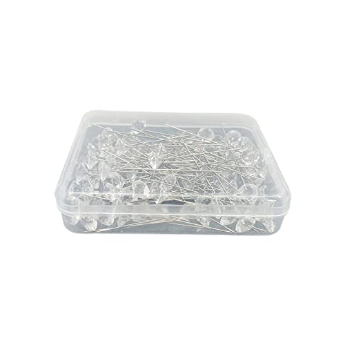 Bottone 50/100/150/200 Stück Diamant Kristall Kopfnadeln Klare Blumensträuße Nadeln Mit Kunststoffbox Für Hochzeit Nähen Basteldekorationen von Bottone