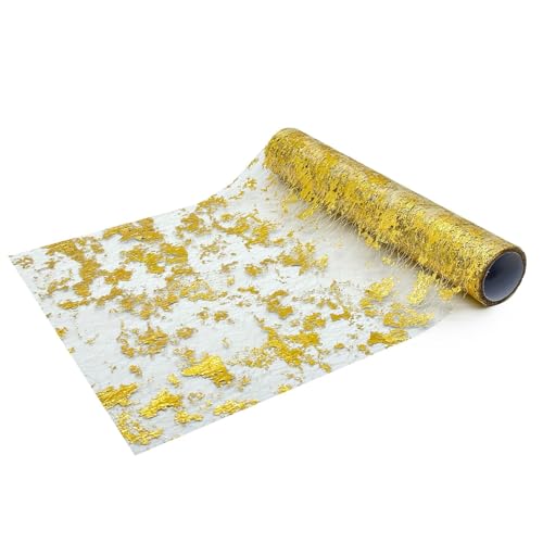 Bottone Langer Tischläufer aus goldfarbener Folie, glitzernder Stoff, Tischläufer für Hochzeiten und Partys Bottone Langer Tischläufer aus goldfarbener Folie, glitzernder Stoff, Tischläufer für Hochzeiten und Partys von Bottone