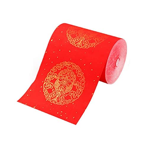 Rotes, halbreiftes Xuan-Papier, Kalligraphie, Reispapier, blanko, Frühlings-, Festival-, Paare, Neujahrs-, Ornamente, Frühlings-, Festival-, Frühlings- und Festivalpapier-Rolle von Bou