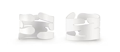 Alessi Barkring BM17S2 W - Set mit Zwei Design-Serviettenhaltern mit Natürlich Inspirierter Dekoration, aus mit Epoxidharz Gefärbtem Stahl, Weiß von Alessi