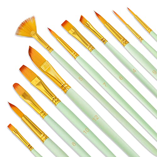 Bougimal 12 Stück Pinselset Acrylfarben Ölfarben Pinsel, Hölzernen Griff Künstler Pinsel Satz für Aquarell Ölgemälde, perfektes Malerei Ölfarben Malpinsel Set für Anfänger, Kinder, Künstler Bougimal 12 Stück Pinselset Acrylfarben Ölfarben Pinsel, Hölzernen Griff Künstler Pinsel Satz für Aquarell Ölgemälde, perfektes Malerei Ölfarben Malpinsel Set für Anfänger, Kinder, Künstler von Bougimal