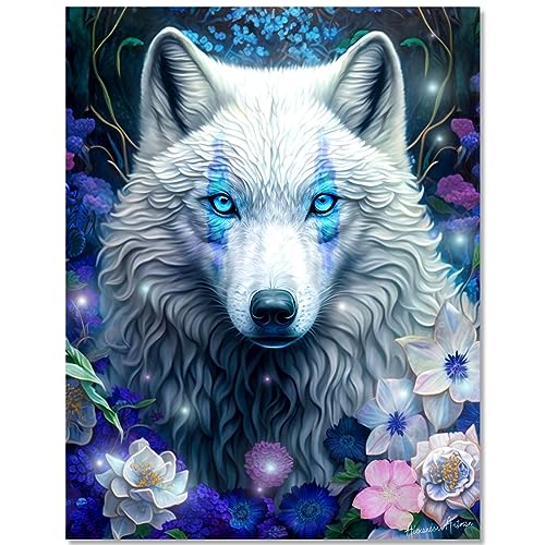 Bougimal 5D Diamant Painting Wolf für Erwachsene Decoration Geschenk, 40x50cm von Bougimal