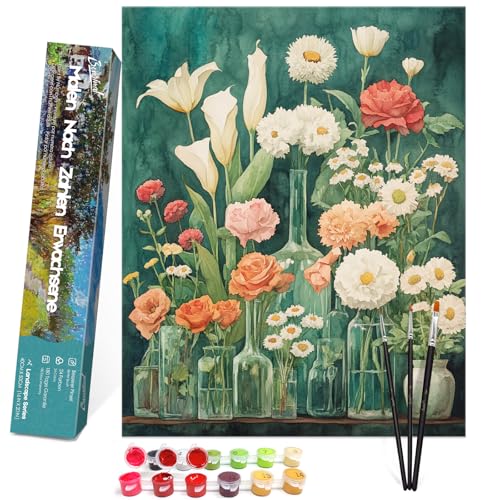 Bougimal Malen Nach Zahlen Erwachsene Landschaft Blume Ohen Rahmen inklusive Pinsel und Acrylfarben - 40 x 50 cm, Blume 6 Bougimal Malen Nach Zahlen Erwachsene Landschaft Blume Ohen Rahmen inklusive Pinsel und Acrylfarben - 40 x 50 cm, Blume 6 von Bougimal