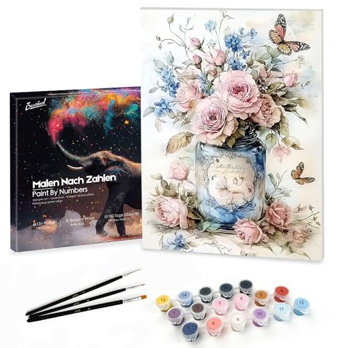 Bougimal Malen Nach Zahlen Erwachsene Landschaft Mit Rahmen inklusive Pinsel und Acrylfarben - 28 x 35 cm, Blumen 1 Bougimal Malen Nach Zahlen Erwachsene Landschaft Mit Rahmen inklusive Pinsel und Acrylfarben - 28 x 35 cm, Blumen 1 von Bougimal
