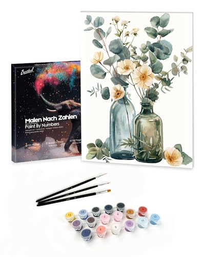 Bougimal Malen Nach Zahlen Erwachsene Landschaft Mit Rahmen inklusive Pinsel und Acrylfarben - 28 x 35 cm, Bunte Blumen 1 Bougimal Malen Nach Zahlen Erwachsene Landschaft Mit Rahmen inklusive Pinsel und Acrylfarben - 28 x 35 cm, Bunte Blumen 1 von Bougimal