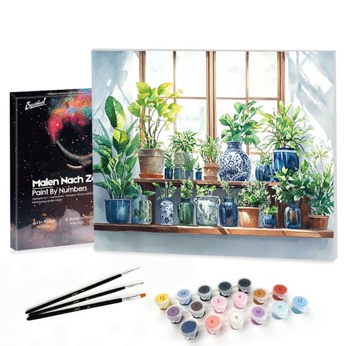 Bougimal Malen Nach Zahlen Erwachsene Landschaft Mit Rahmen inklusive Pinsel und Acrylfarben - 28 x 35 cm, Pflanze 1 Bougimal Malen Nach Zahlen Erwachsene Landschaft Mit Rahmen inklusive Pinsel und Acrylfarben - 28 x 35 cm, Pflanze 1 von Bougimal