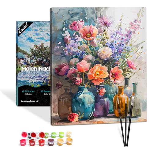Bougimal Malen Nach Zahlen Erwachsene Landschaft Mit Rahmen inklusive Pinsel und Acrylfarben - 40 x 50 cm, Blume 2 Bougimal Malen Nach Zahlen Erwachsene Landschaft Mit Rahmen inklusive Pinsel und Acrylfarben - 40 x 50 cm, Blume 2 von Bougimal