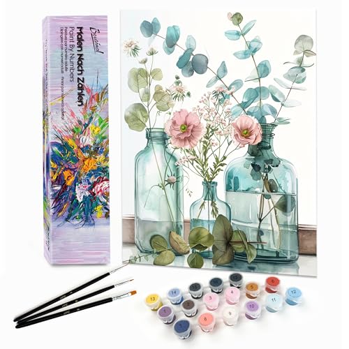Bougimal Malen Nach Zahlen Erwachsene Landschaft Ohen Rahmen inklusive Pinsel und Acrylfarben - 28x35cm, Blumen 7 Bougimal Malen Nach Zahlen Erwachsene Landschaft Ohen Rahmen inklusive Pinsel und Acrylfarben - 28x35cm, Blumen 7 von Bougimal