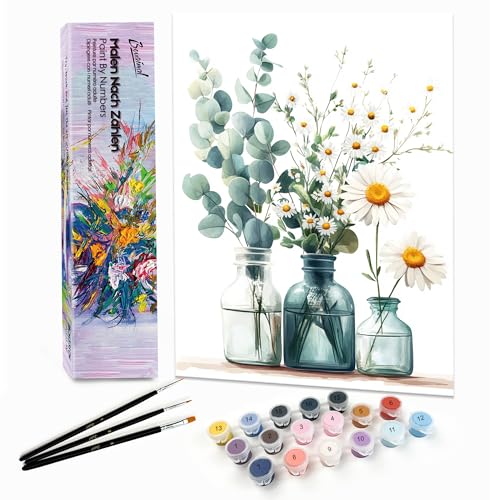Bougimal Malen Nach Zahlen Erwachsene Landschaft Ohen Rahmen inklusive Pinsel und Acrylfarben - 28x35cm, Bunte Blumen 4 Bougimal Malen Nach Zahlen Erwachsene Landschaft Ohen Rahmen inklusive Pinsel und Acrylfarben - 28x35cm, Bunte Blumen 4 von Bougimal