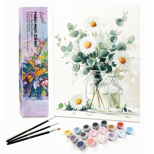Bougimal Malen Nach Zahlen Erwachsene Landschaft Ohen Rahmen inklusive Pinsel und Acrylfarben - 28x35cm, Bunte Blumen 5 Bougimal Malen Nach Zahlen Erwachsene Landschaft Ohen Rahmen inklusive Pinsel und Acrylfarben - 28x35cm, Bunte Blumen 5 von Bougimal