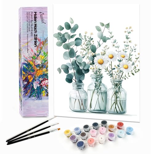 Bougimal Malen Nach Zahlen Erwachsene Landschaft Ohen Rahmen inklusive Pinsel und Acrylfarben - 28x35cm, Bunte Blumen 6 Bougimal Malen Nach Zahlen Erwachsene Landschaft Ohen Rahmen inklusive Pinsel und Acrylfarben - 28x35cm, Bunte Blumen 6 von Bougimal