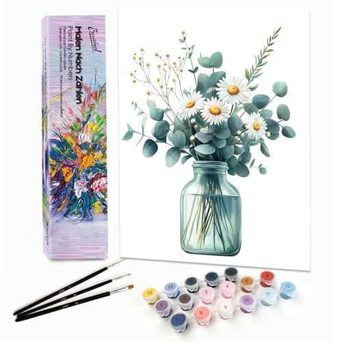 Bougimal Malen Nach Zahlen Erwachsene Landschaft Ohen Rahmen inklusive Pinsel und Acrylfarben - 28x35cm, Bunte Blumen 8 Bougimal Malen Nach Zahlen Erwachsene Landschaft Ohen Rahmen inklusive Pinsel und Acrylfarben - 28x35cm, Bunte Blumen 8 von Bougimal