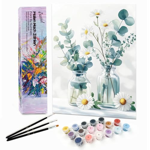 Bougimal Malen Nach Zahlen Erwachsene Landschaft Ohen Rahmen inklusive Pinsel und Acrylfarben - 28x35cm, Bunte Blumen 9 Bougimal Malen Nach Zahlen Erwachsene Landschaft Ohen Rahmen inklusive Pinsel und Acrylfarben - 28x35cm, Bunte Blumen 9 von Bougimal