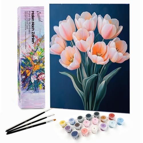 Bougimal Malen Nach Zahlen Erwachsene Landschaft Ohen Rahmen inklusive Pinsel und Acrylfarben - 28x35cm, Tulpe 1 Bougimal Malen Nach Zahlen Erwachsene Landschaft Ohen Rahmen inklusive Pinsel und Acrylfarben - 28x35cm, Tulpe 1 von Bougimal