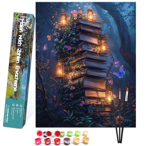 Bougimal Malen Nach Zahlen Erwachsene Landschaft Ohen Rahmen inklusive Pinsel und Acrylfarben - 40 x 50 cm, Bücher 6 von Bougimal