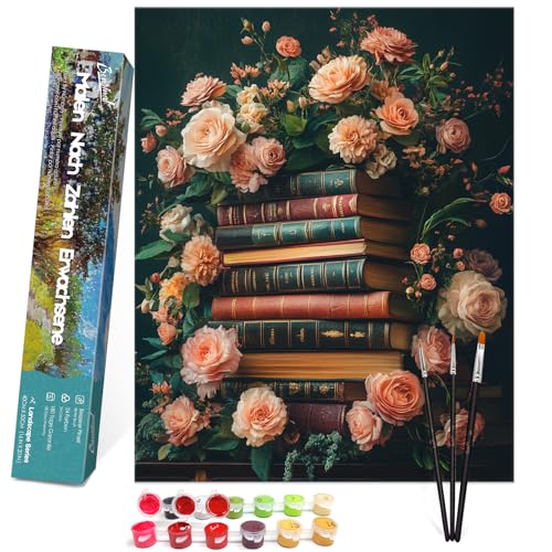 Bougimal Malen Nach Zahlen Erwachsene Landschaft Ohen Rahmen inklusive Pinsel und Acrylfarben - 40 x 50 cm, Bücher und Blumen 3 Bougimal Malen Nach Zahlen Erwachsene Landschaft Ohen Rahmen inklusive Pinsel und Acrylfarben - 40 x 50 cm, Bücher und Blumen 3 von Bougimal