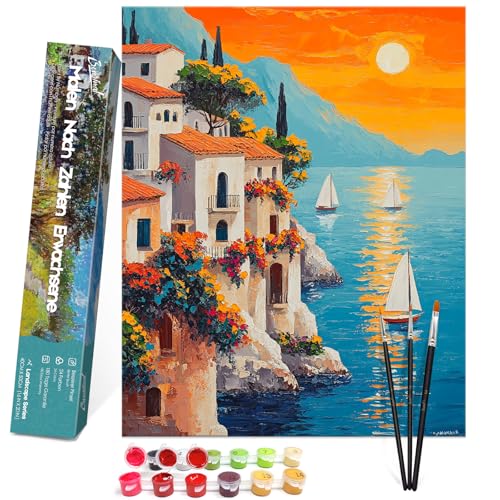 Bougimal Malen Nach Zahlen Erwachsene Landschaft Ohen Rahmen inklusive Pinsel und Acrylfarben - 40 x 50 cm, Landschaft 2 Bougimal Malen Nach Zahlen Erwachsene Landschaft Ohen Rahmen inklusive Pinsel und Acrylfarben - 40 x 50 cm, Landschaft 2 von Bougimal