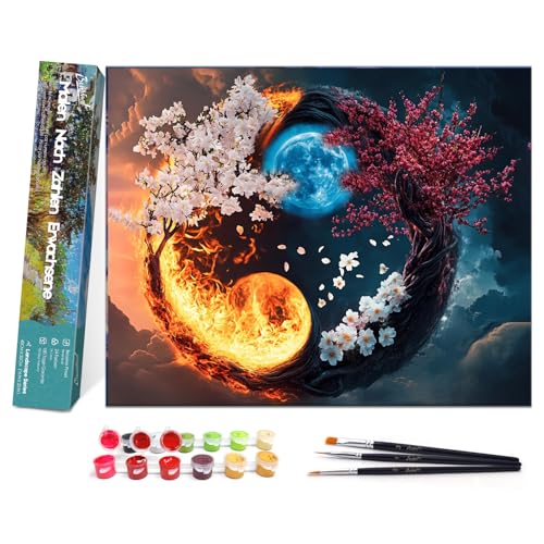 Bougimal Malen Nach Zahlen Erwachsene Landschaft Ohen Rahmen inklusive Pinsel und Acrylfarben - 40 x 50 cm, Landschaftsblumen 4 Bougimal Malen Nach Zahlen Erwachsene Landschaft Ohen Rahmen inklusive Pinsel und Acrylfarben - 40 x 50 cm, Landschaftsblumen 4 von Bougimal