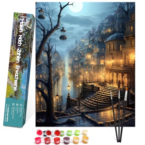 Bougimal Malen Nach Zahlen Erwachsene Landschaft Ohen Rahmen inklusive Pinsel und Acrylfarben - 40 x 50 cm, Traumschloss 2 Bougimal Malen Nach Zahlen Erwachsene Landschaft Ohen Rahmen inklusive Pinsel und Acrylfarben - 40 x 50 cm, Traumschloss 2 von Bougimal