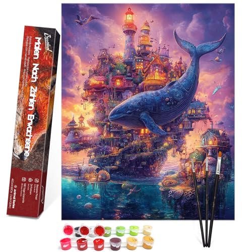 Bougimal Malen Nach Zahlen Erwachsene Landschaft Ohen Rahmen inklusive Pinsel und Acrylfarben - 40 x 50 cm, Unterwasser-Schloss Bougimal Malen Nach Zahlen Erwachsene Landschaft Ohen Rahmen inklusive Pinsel und Acrylfarben - 40 x 50 cm, Unterwasser-Schloss von Bougimal
