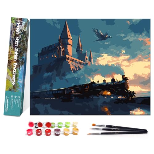 Bougimal Malen Nach Zahlen Erwachsene Landschaft Ohen Rahmen inklusive Pinsel und Acrylfarben - 40 x 50 cm, Zug 2 von Bougimal
