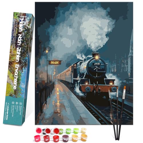 Bougimal Malen Nach Zahlen Erwachsene Landschaft Ohen Rahmen inklusive Pinsel und Acrylfarben - 40 x 50 cm, Zug Bougimal Malen Nach Zahlen Erwachsene Landschaft Ohen Rahmen inklusive Pinsel und Acrylfarben - 40 x 50 cm, Zug von Bougimal