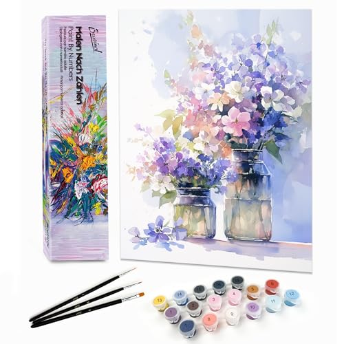 Bougimal Malen Nach Zahlen Erwachsene Landschaft Ohne Rahmen inklusive Pinsel und Acrylfarben - 28 x 35 cm, Bunte Blumen 11 Bougimal Malen Nach Zahlen Erwachsene Landschaft Ohne Rahmen inklusive Pinsel und Acrylfarben - 28 x 35 cm, Bunte Blumen 11 von Bougimal