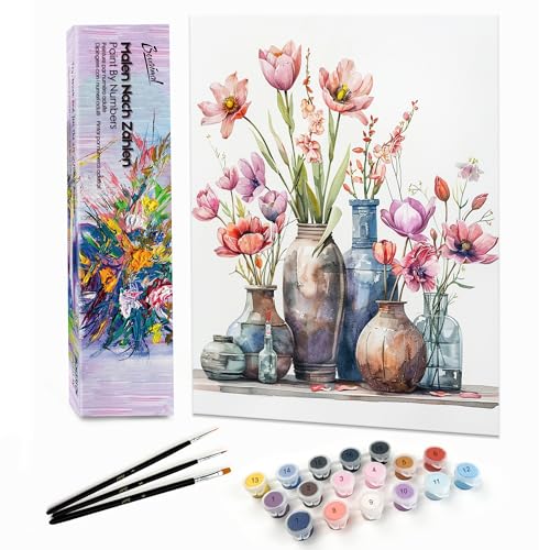 Bougimal Malen Nach Zahlen Erwachsene Landschaft Ohne Rahmen inklusive Pinsel und Acrylfarben - 28 x 35 cm, Bunte Blumen 13 Bougimal Malen Nach Zahlen Erwachsene Landschaft Ohne Rahmen inklusive Pinsel und Acrylfarben - 28 x 35 cm, Bunte Blumen 13 von Bougimal
