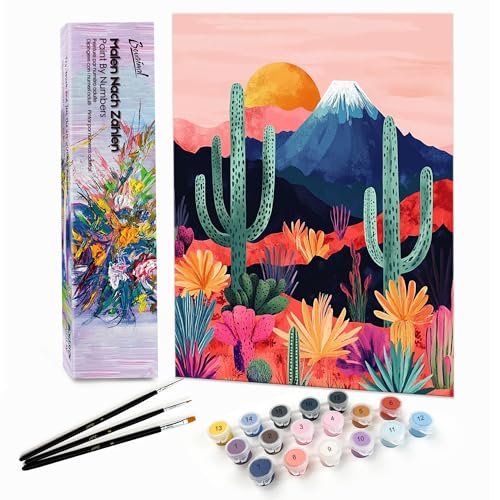 Bougimal Malen Nach Zahlen Erwachsene Landschaft Ohne Rahmen inklusive Pinsel und Acrylfarben - 28 x 35 cm, Bunte Wüste 5 Bougimal Malen Nach Zahlen Erwachsene Landschaft Ohne Rahmen inklusive Pinsel und Acrylfarben - 28 x 35 cm, Bunte Wüste 5 von Bougimal
