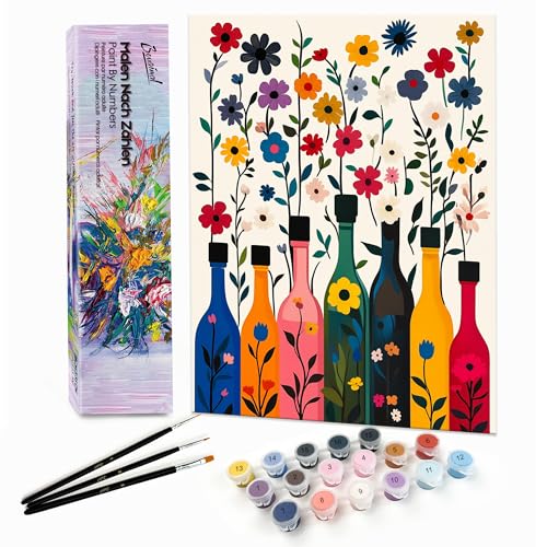 Bougimal Malen Nach Zahlen Erwachsene Landschaft Ohne Rahmen inklusive Pinsel und Acrylfarben - 28 x 35 cm, Dekorative Blume 1 Bougimal Malen Nach Zahlen Erwachsene Landschaft Ohne Rahmen inklusive Pinsel und Acrylfarben - 28 x 35 cm, Dekorative Blume 1 von Bougimal