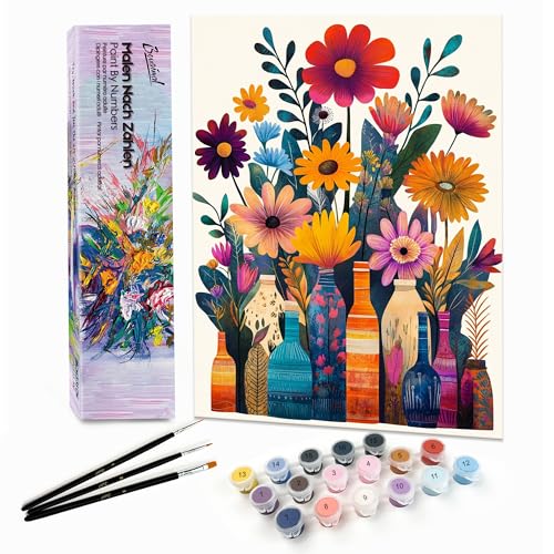 Bougimal Malen Nach Zahlen Erwachsene Landschaft Ohne Rahmen inklusive Pinsel und Acrylfarben - 28 x 35 cm, Dekorative Blume 6 Bougimal Malen Nach Zahlen Erwachsene Landschaft Ohne Rahmen inklusive Pinsel und Acrylfarben - 28 x 35 cm, Dekorative Blume 6 von Bougimal