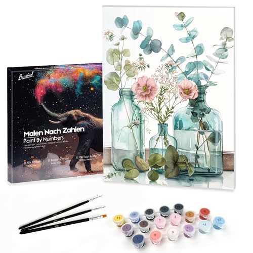 Bougimal Malen Nach Zahlen Erwachsene Landschaft mit Rahmen inklusive Pinsel und Acrylfarben - 28 x 35 cm, Blumen 7 Bougimal Malen Nach Zahlen Erwachsene Landschaft mit Rahmen inklusive Pinsel und Acrylfarben - 28 x 35 cm, Blumen 7 von Bougimal