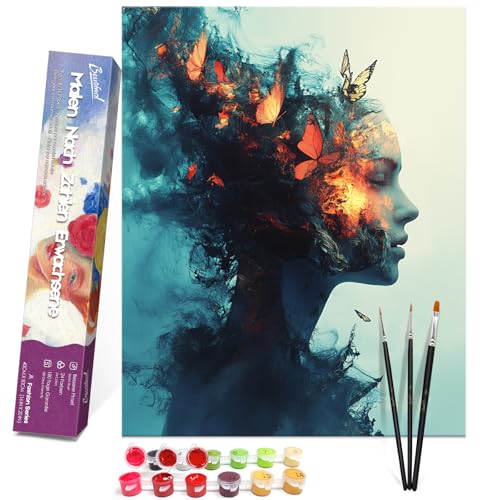 Bougimal Malen Nach Zahlen Erwachsene Populär Ohen Rahmen inklusive Pinsel und Acrylfarben - 40 x 50 cm, Person 3 von Bougimal