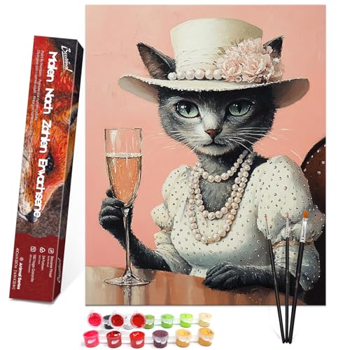 Bougimal Malen Nach Zahlen Erwachsene Tiere Ohen Rahmen inklusive Pinsel und Acrylfarben - 40 x 50 cm, Champagner Kätzchen Bougimal Malen Nach Zahlen Erwachsene Tiere Ohen Rahmen inklusive Pinsel und Acrylfarben - 40 x 50 cm, Champagner Kätzchen von Bougimal