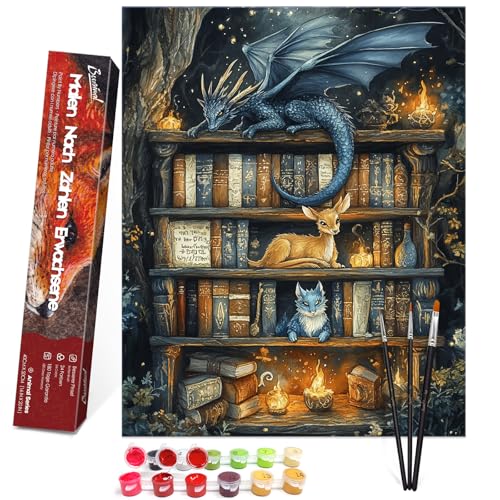 Bougimal Malen Nach Zahlen Erwachsene Tiere Ohen Rahmen inklusive Pinsel und Acrylfarben - 40 x 50 cm, Drache und Hirsch Bougimal Malen Nach Zahlen Erwachsene Tiere Ohen Rahmen inklusive Pinsel und Acrylfarben - 40 x 50 cm, Drache und Hirsch von Bougimal