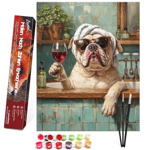 Bougimal Malen Nach Zahlen Erwachsene Tiere Ohen Rahmen inklusive Pinsel und Acrylfarben - 40 x 50 cm, Freizeit Tier Hund 1 Bougimal Malen Nach Zahlen Erwachsene Tiere Ohen Rahmen inklusive Pinsel und Acrylfarben - 40 x 50 cm, Freizeit Tier Hund 1 von Bougimal