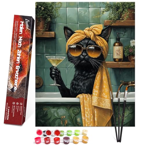 Bougimal Malen Nach Zahlen Erwachsene Tiere Ohen Rahmen inklusive Pinsel und Acrylfarben - 40 x 50 cm, Freizeit Tier Katze 3 Bougimal Malen Nach Zahlen Erwachsene Tiere Ohen Rahmen inklusive Pinsel und Acrylfarben - 40 x 50 cm, Freizeit Tier Katze 3 von Bougimal