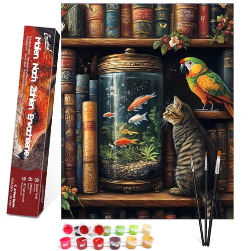 Bougimal Malen Nach Zahlen Erwachsene Tiere Ohen Rahmen inklusive Pinsel und Acrylfarben - 40 x 50 cm, Katze und Papagei Bougimal Malen Nach Zahlen Erwachsene Tiere Ohen Rahmen inklusive Pinsel und Acrylfarben - 40 x 50 cm, Katze und Papagei von Bougimal