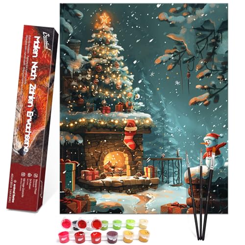 Bougimal Malen Nach Zahlen Erwachsene Weihnachten ohne Rahmen inklusive Pinsel und Acrylfarben - 40 x 50 cm, Weihnachtsbaum Bougimal Malen Nach Zahlen Erwachsene Weihnachten ohne Rahmen inklusive Pinsel und Acrylfarben - 40 x 50 cm, Weihnachtsbaum von Bougimal