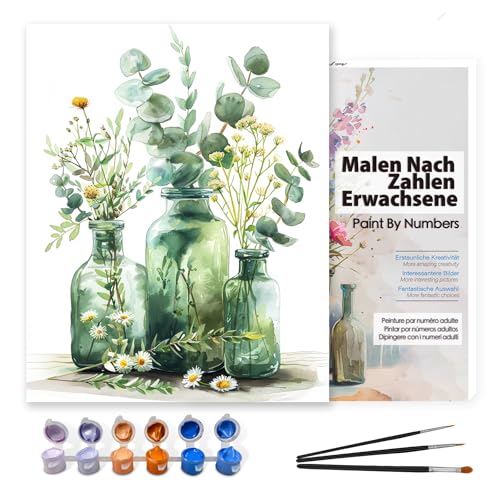 Bougimal Malen nach Zahlen Erwachsene, DIY Handgemalt Ölgemälde Kit Mit 3 Pinseln und Acrylfarbe, Als Geschenk 40X50CM, Ohne Rahmen, Flowers 2 Bougimal Malen nach Zahlen Erwachsene, DIY Handgemalt Ölgemälde Kit Mit 3 Pinseln und Acrylfarbe, Als Geschenk 40X50CM, Ohne Rahmen, Flowers 2 von Bougimal