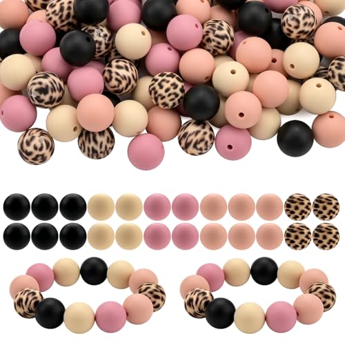 Bouiexye 100 Stück 15 mm Silikonperlen zur Armbandherstellung Rosa Schwarz Silikonperlen Runde Perlen zur Herstellung von Schlüsselanhängern DIY Bastelarbeiten Armbändern Perlenstiften Perlenstift Bouiexye 100 Stück 15 mm Silikonperlen zur Armbandherstellung Rosa Schwarz Silikonperlen Runde Perlen zur Herstellung von Schlüsselanhängern DIY Bastelarbeiten Armbändern Perlenstiften Perlenstift von Bouiexye
