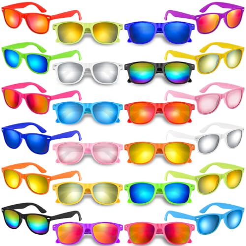 Bouiexye 12 Stück Neon-Sonnenbrillen mit bunten Gläsern in großen Mengen für Geburtstags-Strand Pool Party Zubehör (12 Farben) von Bouiexye
