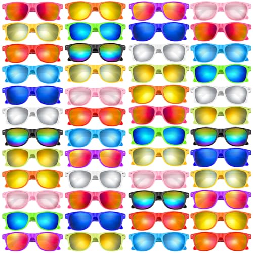 Bouiexye 12 Stücke Bunte Neon-Sonnenbrille kinder Sonnenbrillen mit bunten Gläsern in Großpackung für Damen Herren von Bouiexye