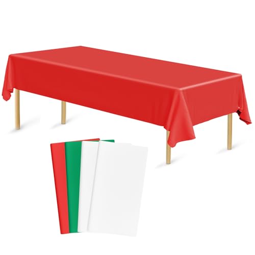 Bouiexye 4 Stück Einweg Tischdecken 137 x 274 cm Tischdecke aus Kunststoff Weiß Rot Dunkelgrün Rechteckige Tischabdeckung Gartentischdecke für Gastronomie Party Hochzeiten Grillen Picknick Bouiexye 4 Stück Einweg Tischdecken 137 x 274 cm Tischdecke aus Kunststoff Weiß Rot Dunkelgrün Rechteckige Tischabdeckung Gartentischdecke für Gastronomie Party Hochzeiten Grillen Picknick von Bouiexye