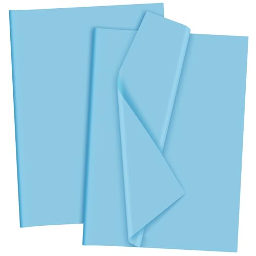 Bouiexye Blau Seidenpapier für Geschenktüten 120 Blatt Seidenpapier Bulk 51x37cm Weihnachten Seidenpapier zum Verpacken Verpackungspapier für Füller Blumen Geburtsta Hochzeit Dekor von Bouiexye