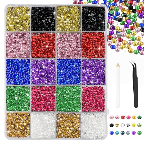 Bouiexye Farben Mischen Strasssteinen Set 28000 Stück Nailart Strasssteine Mit 1 Pinzette und Stift Geeignet für die DIY Dekoration von Kleidung Schuhen Nagelkunst Malerei usw Bouiexye Farben Mischen Strasssteinen Set 28000 Stück Nailart Strasssteine Mit 1 Pinzette und Stift Geeignet für die DIY Dekoration von Kleidung Schuhen Nagelkunst Malerei usw von Bouiexye