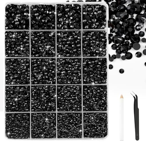Bouiexye Schwarz Strasssteinen Set 28000 Stück Nailart Strasssteine Mit 1 Pinzette und Stift Geeignet für die DIY Dekoration von Kleidung Schuhen Nagelkunst Malerei usw Bouiexye Schwarz Strasssteinen Set 28000 Stück Nailart Strasssteine Mit 1 Pinzette und Stift Geeignet für die DIY Dekoration von Kleidung Schuhen Nagelkunst Malerei usw von Bouiexye
