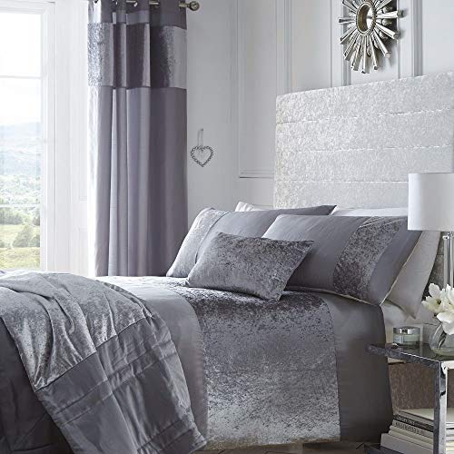 Boulevard Bettwäsche-Set, Pannesamt, gesteppter Bettbezug, Bettwäsche-Set, 100% Polyester / 50% Baumwolle / 50% Polyester / Baumwolle / Polyester, silbergrau, Doppelbett Boulevard Bettwäsche-Set, Pannesamt, gesteppter Bettbezug, Bettwäsche-Set, 100% Polyester / 50% Baumwolle / 50% Polyester / Baumwolle / Polyester, silbergrau, Doppelbett von Boulevard