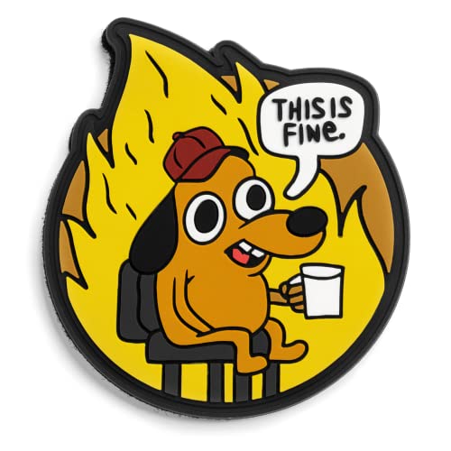 This is fine Tactical Military Moral Hook and Loop Patch - Funny Tactical Patch for Backpacks, Dog Harnesses, Army Westen, Hats, and Helmets - Cool PVC Rubber Patch Boosts Moral von Boundless Performance